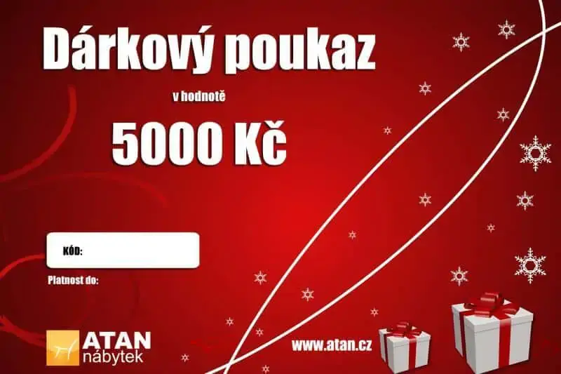 ATAN Vánoční dárkový poukaz v hodnotě 5000 Kč Elektronický