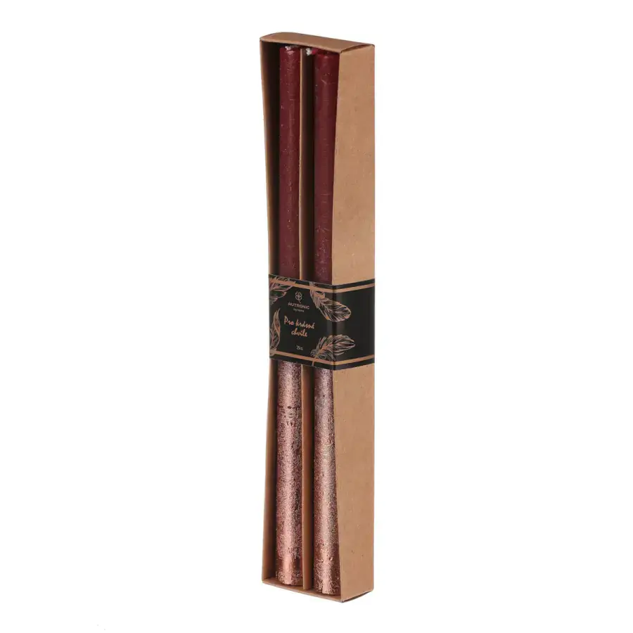 Autronic Svíčka SVT502 RED - červená/měděná (2 ks)