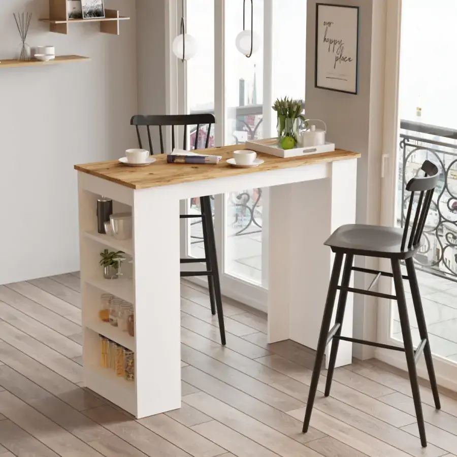 Casarredo Barový stůl STIGLER, bílá/borovice