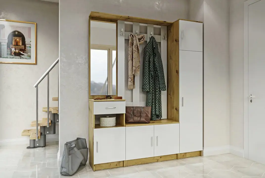 Casarredo Předsíňová stěna SARAH SET2 bílá/dub artisan