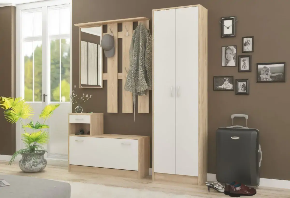 Casarredo Předsíňová stěna se skříní ORION dub sonoma/bílá