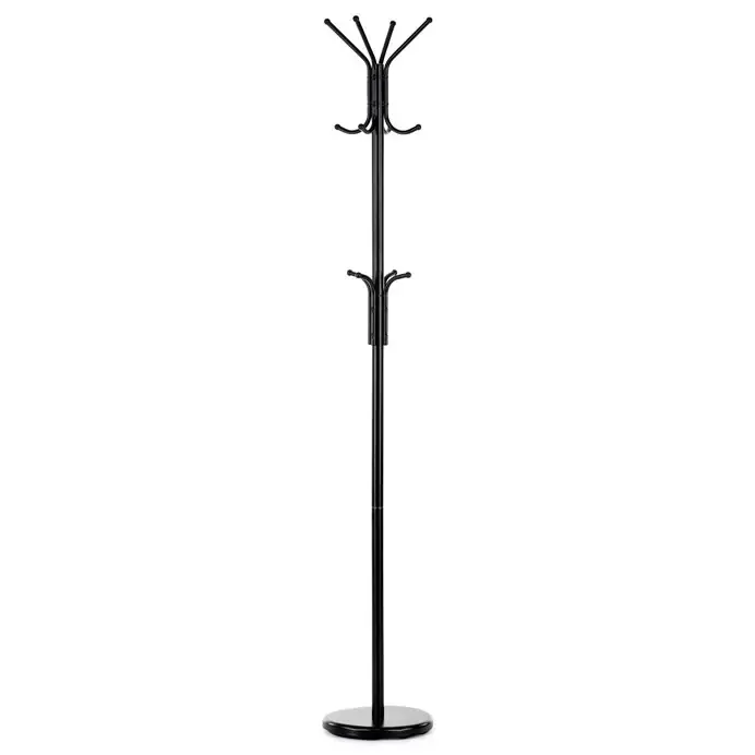 Kovový věšák Viborg chrom, 180 cm, černý