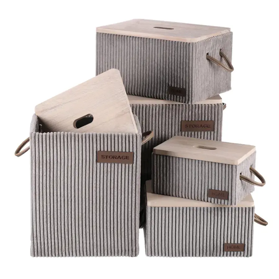 Autronic Sada košů s víkem 5 ks DT3000 GREY