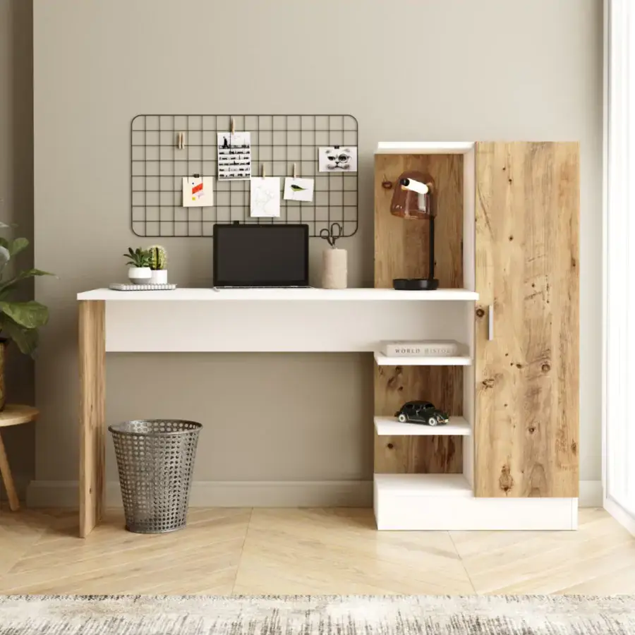 Casarredo Psací stůl se skříňkou IDABEL, borovice/bílá