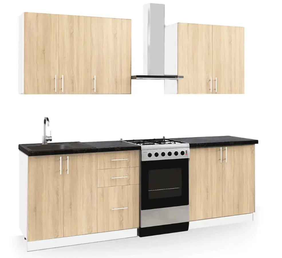 Casarredo Kuchyně FELIPE B 180 bílá/dub sonoma