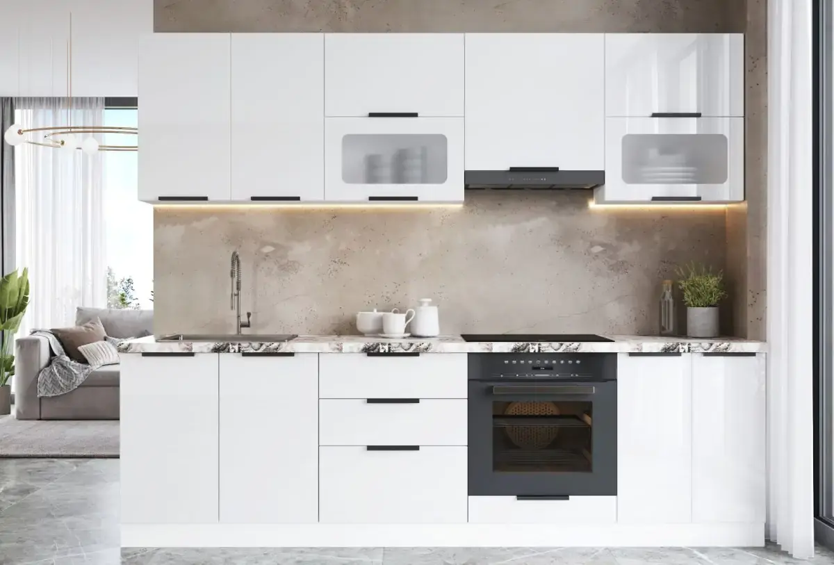 Casarredo Kuchyně OASIS 260 bílá/bílá lesk