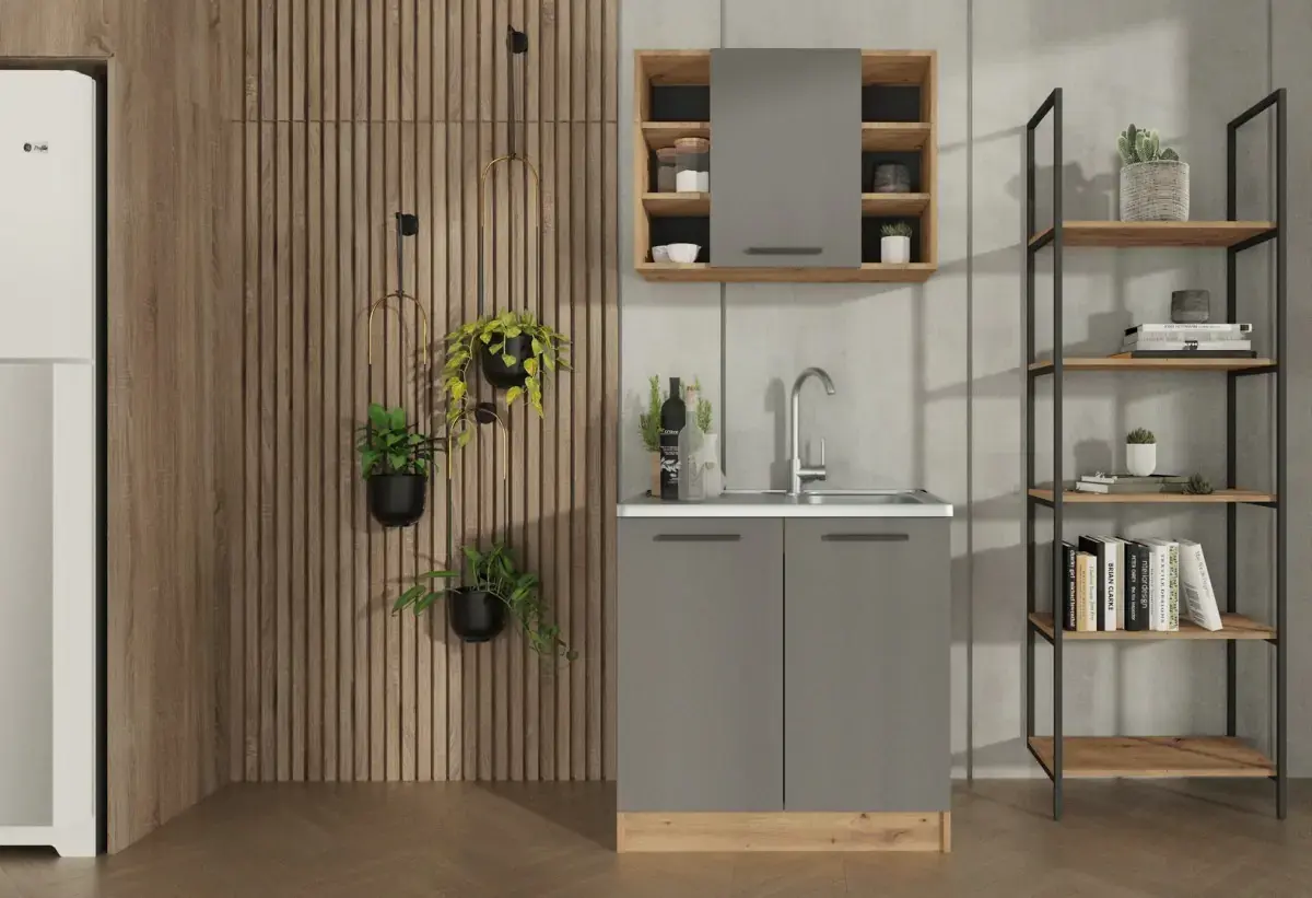 Casarredo Kuchyně BRUZ 80 cm, barva dub artisan/šedá