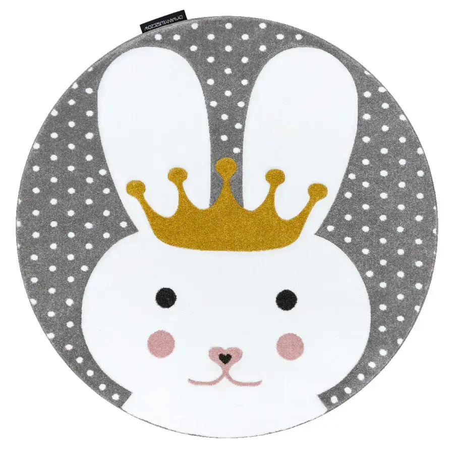 Dywany Łuszczów Dětský kusový koberec Petit Bunny grey 160x160 (průměr) kruh