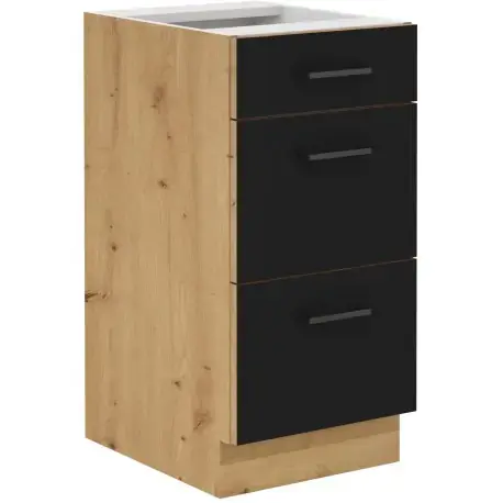 Falco Kuchyňská skříňka Molly 40 D 3S BB černá/dub artisan