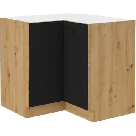 Falco Rohová kuchyňská skříňka Molly 90x90 ND 2F BB černá/dub artisan