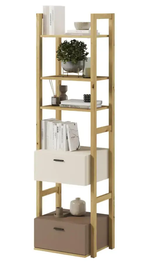 Casarredo Regál se 2 zásuvkami 51 LIMERA, dub artisan/béžová/lanýž