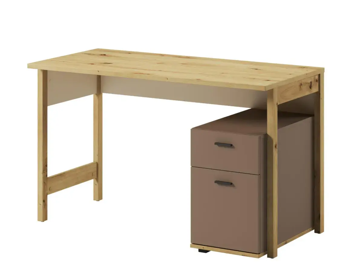 Casarredo Pracovní stůl 2 zásuvkami LIMERA, dub artisan/béžová/lanýž