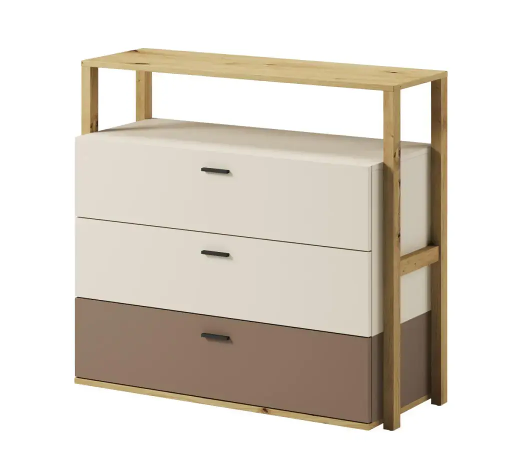 Casarredo Komoda se 3 zásuvkami LIMERA barva dub artisan/béžová/lanýž