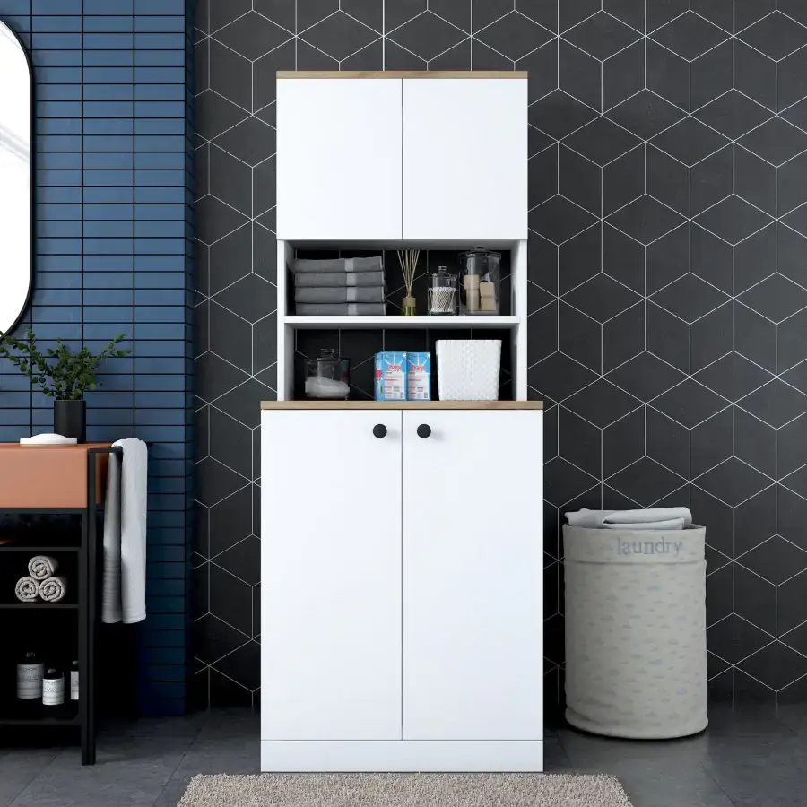 Casarredo Skříňka na pračku GESTURI - ořech/bílá