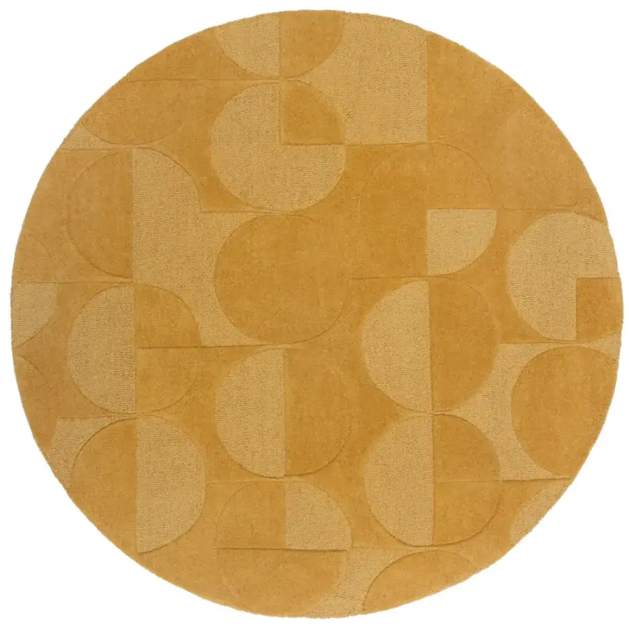 Flair Rugs Kusový koberec Moderno Gigi Ochre 160x160 (průměr) kruh