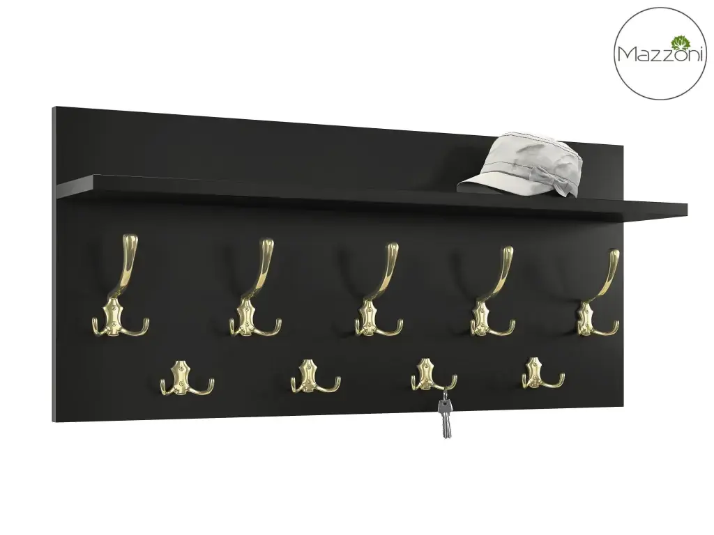 Casarredo Věšák s policí 90 cm - černá/zlatá