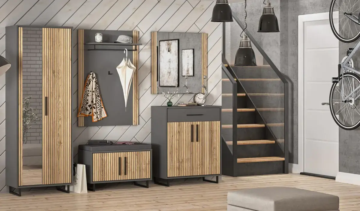 Casarredo Sestava do předsíně SALEMI - šedá/dub