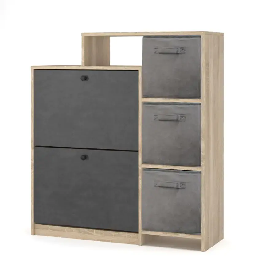 Casarredo Výklopný botník široký PIZZO - organizéry/dub sonoma