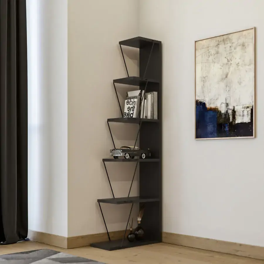 Casarredo Policový regál OXTON - antracit/černá