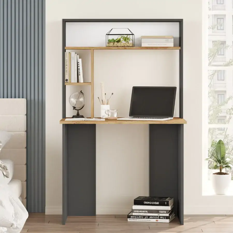 Casarredo PC stůl s nástavcem HINTON - borovice/antracit