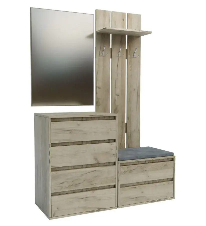 Casarredo Předsíňová stěna HILDA - dub craft šedý