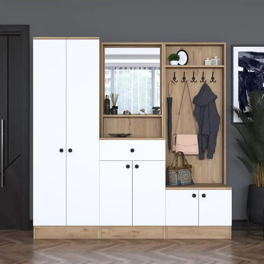 Casarredo Předsíňová stěna VIGANO - ořech/bílá