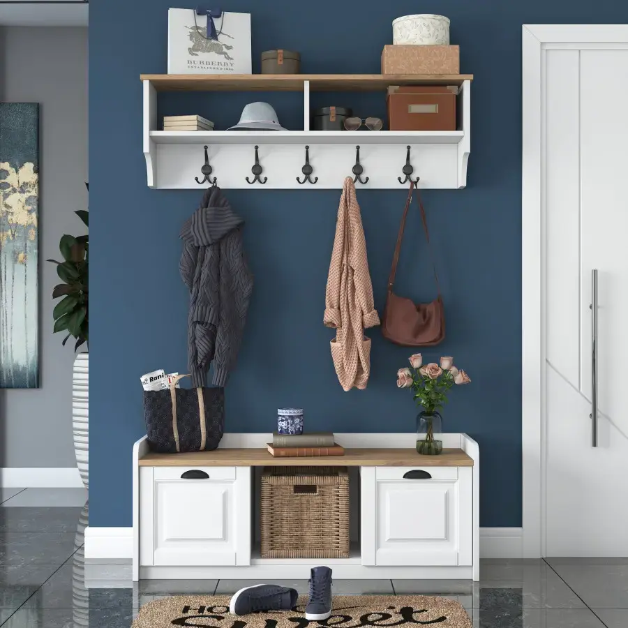 Casarredo Předsíňová sestava ZIANO - bílá/ořech
