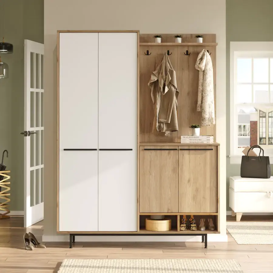 Casarredo Předsíňová stěna se skříní VALTIERA - dub/bílá
