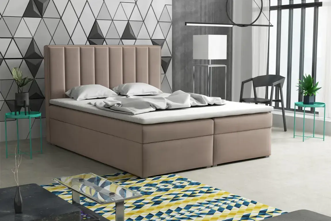 Casarredo Postel s matrací s ÚP LUCINI BOX 180x200 - světle hnědá