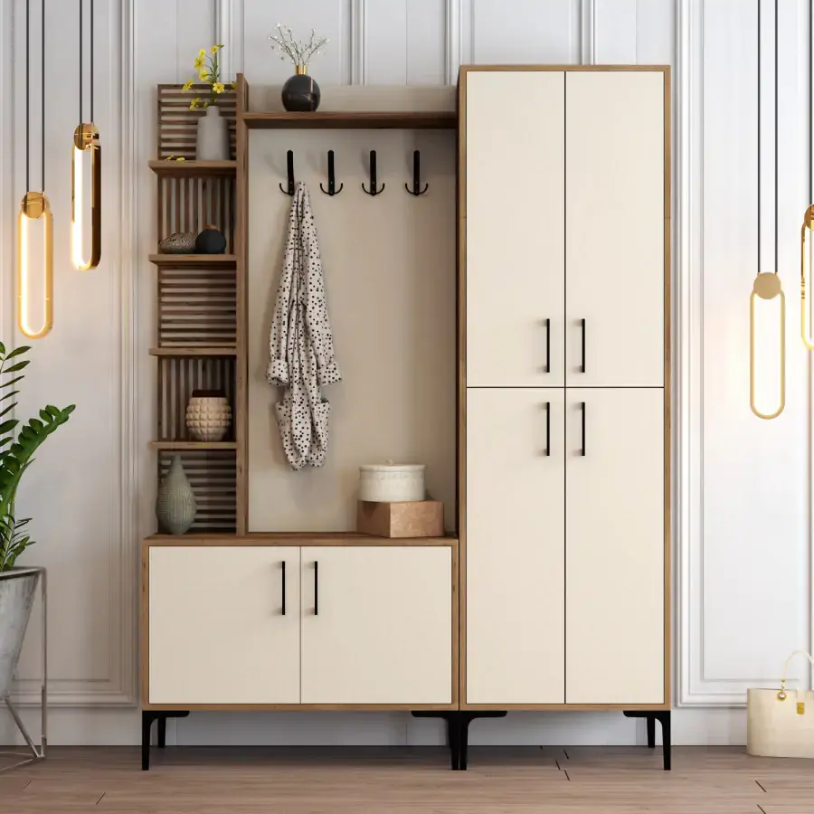 Casarredo Předsíňová sestava VIYANA DA - ořech/krémová