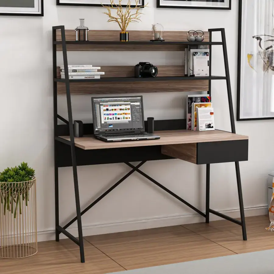 Casarredo Pracovní stůl ATHENY - ořech / černá