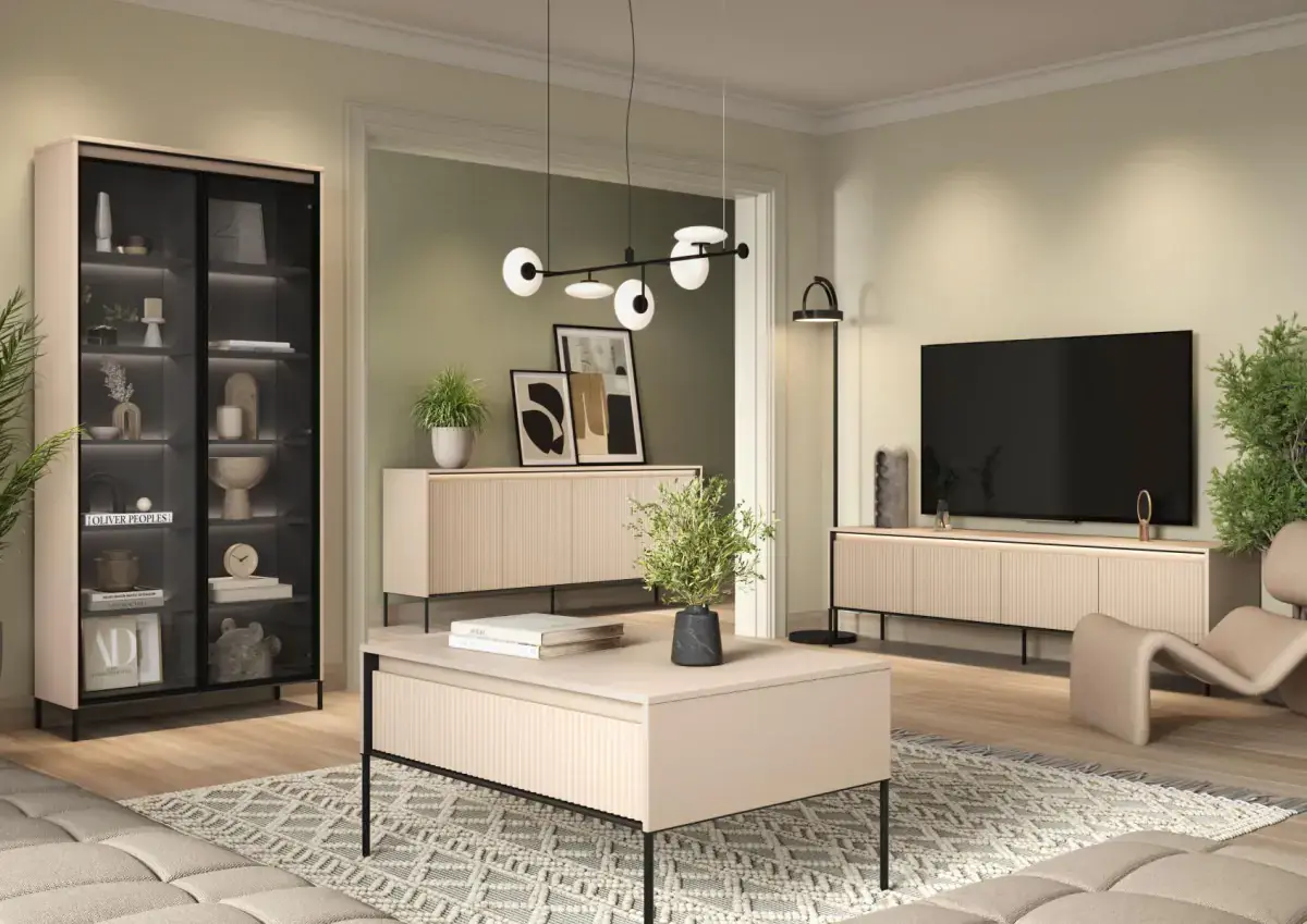 Casarredo Obývací sestava s LED IPOLIS - písková