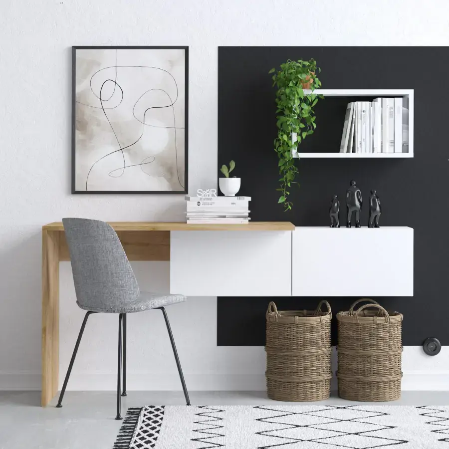 Casarredo Závěsný pracovní stůl Tiff - bílá/dub