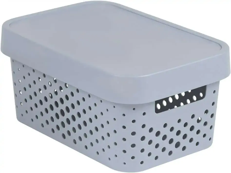 Curver Úložný box INFINITY 4,5l s víkem šedý puntíky