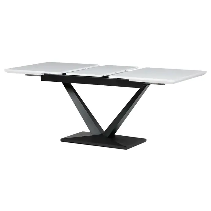 Jídelní rozkládací stůl TAVILO — 140x85x78 cm (rozklad +40 cm), MDF, bílý Autronic