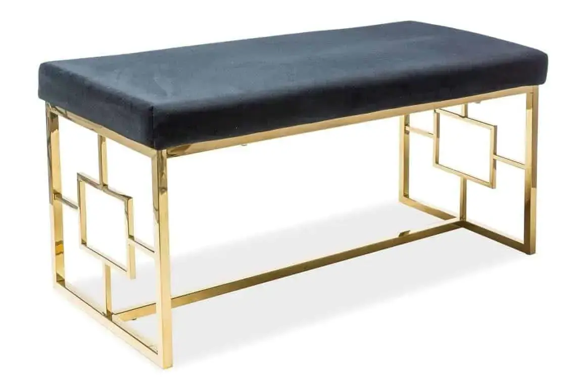 Casarredo Čalouněná lavice NOIR černá/zlatá