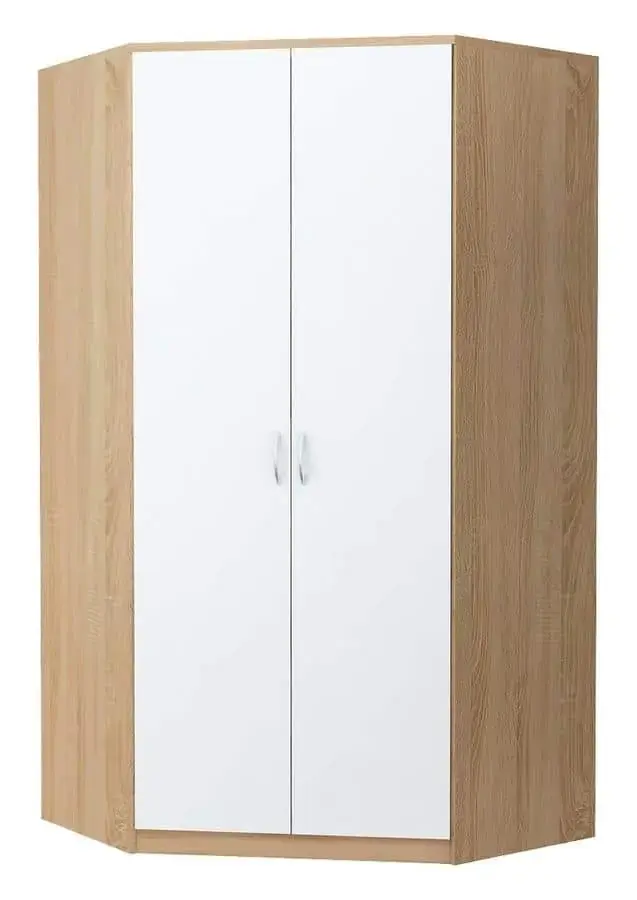 Casarredo Rohová šatní skříň ALEX dub sonoma/bílá