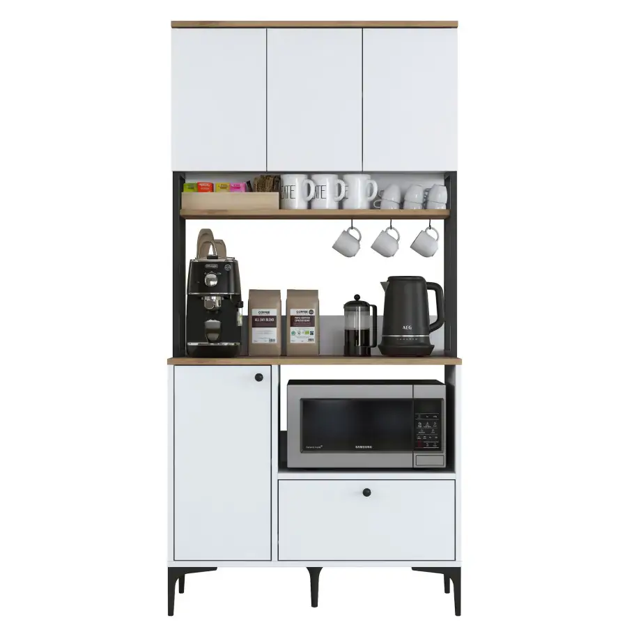 Casarredo Kuchyňská skříň STAITI - bílá/ořech