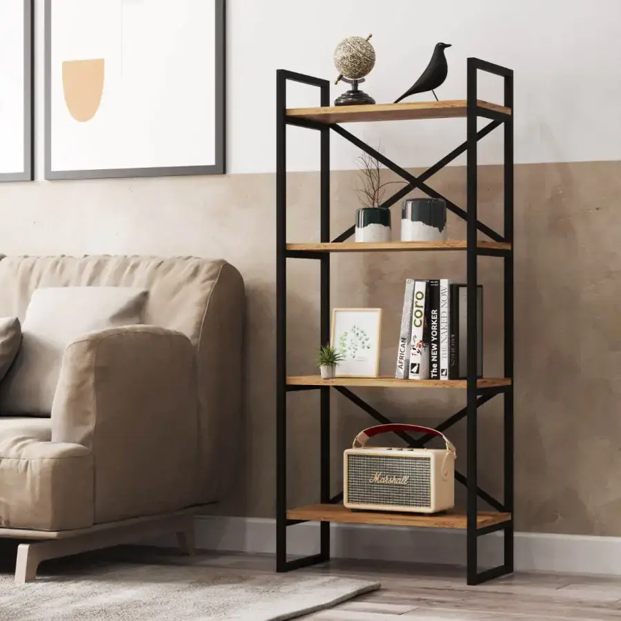 Casarredo Regál BRITON - borovice/černá
