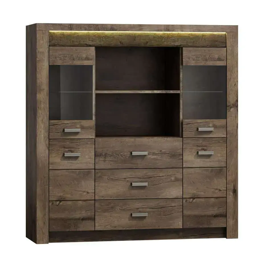 Casarredo Vitrínová komoda INDIANAPOLIS I-22 jasan tmavý