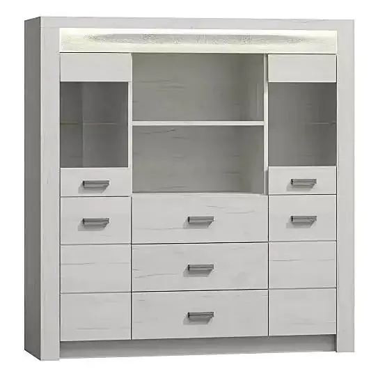 Casarredo Vitrínová komoda INDIANAPOLIS I-22 jasan bílý