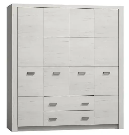 Casarredo Šatní skříň 4-dveř.INDIANAPOLIS I-18 jasan bílý