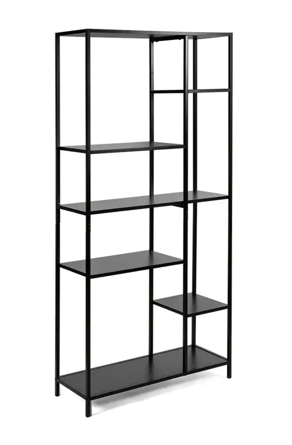 Kovový regál LOFTY GRID SHADOW, 165 x 80 cm, černá , 165 x 80 cm