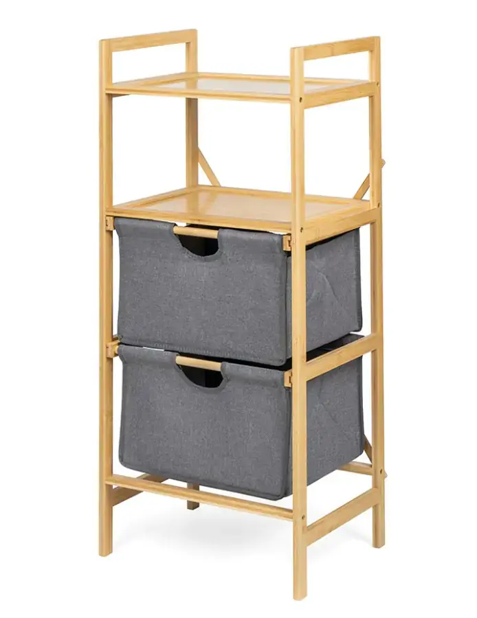 Koupelnový regál WABISABI TOWER BOX, bambusový