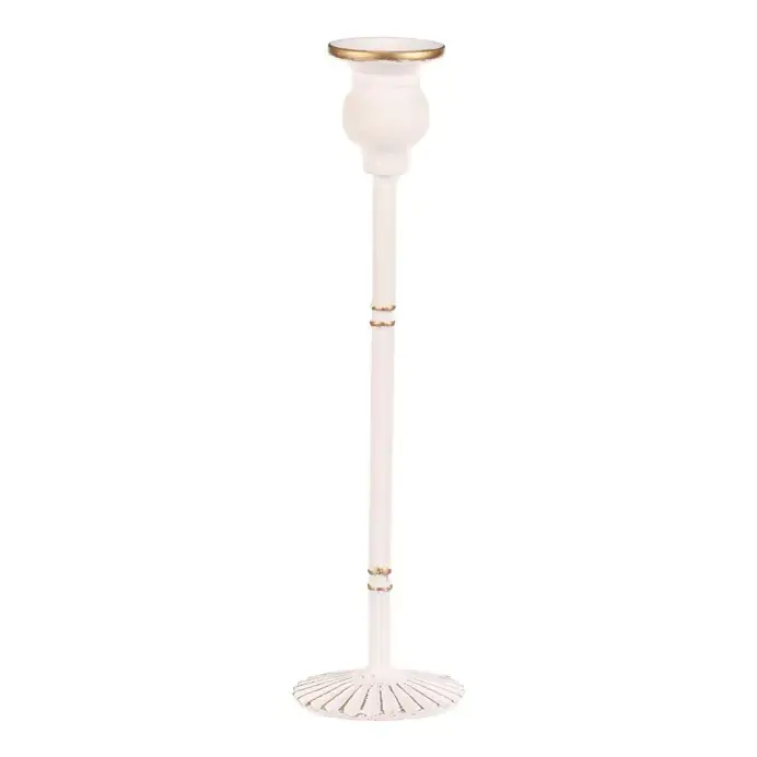 Kovový svícen 30 cm bílý FUP543