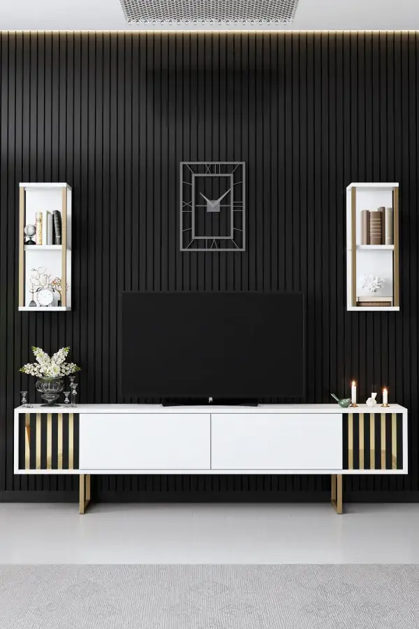Casarredo Obývací stěna Gold Line - bílá/černá