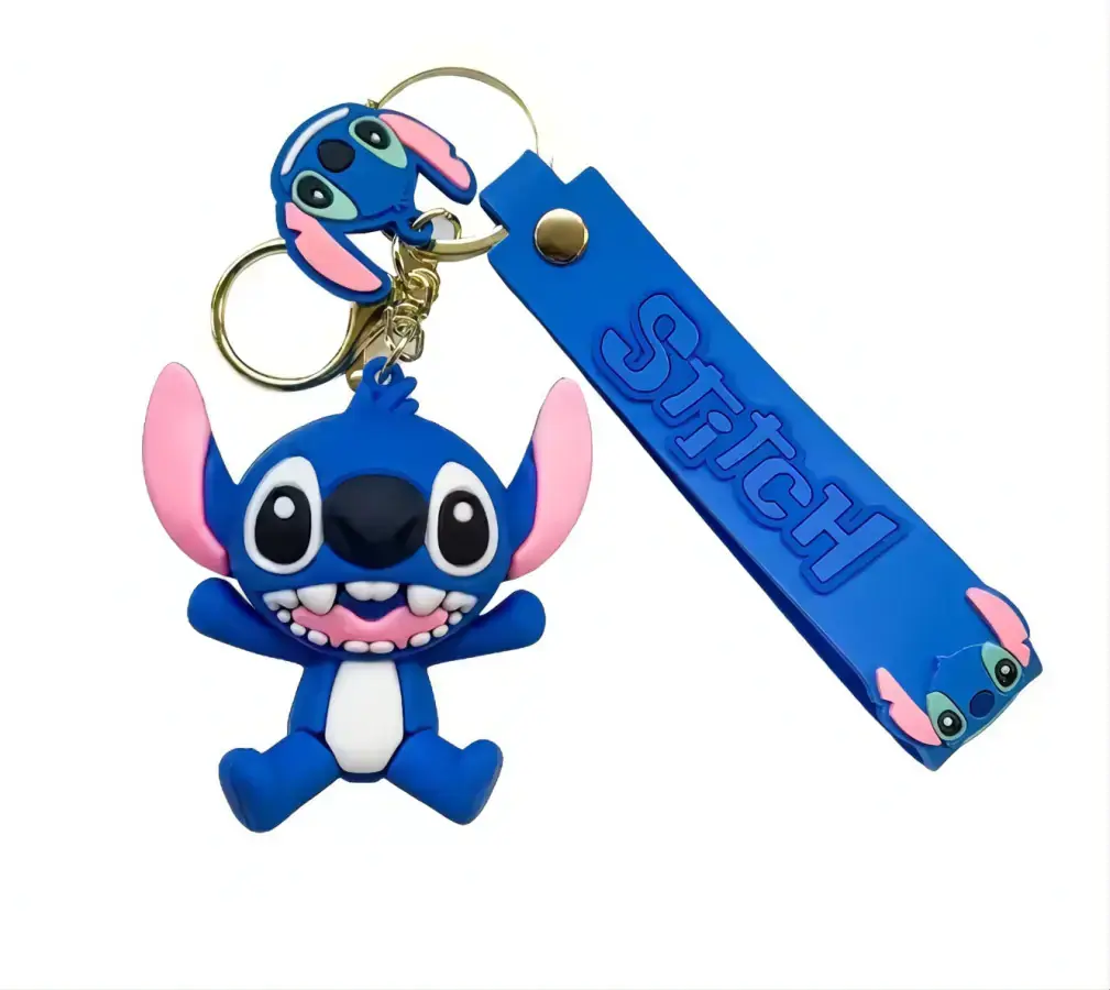 Bagito Dětská klíčenka Lilo a Stitch modrý s poutkem a karabinou