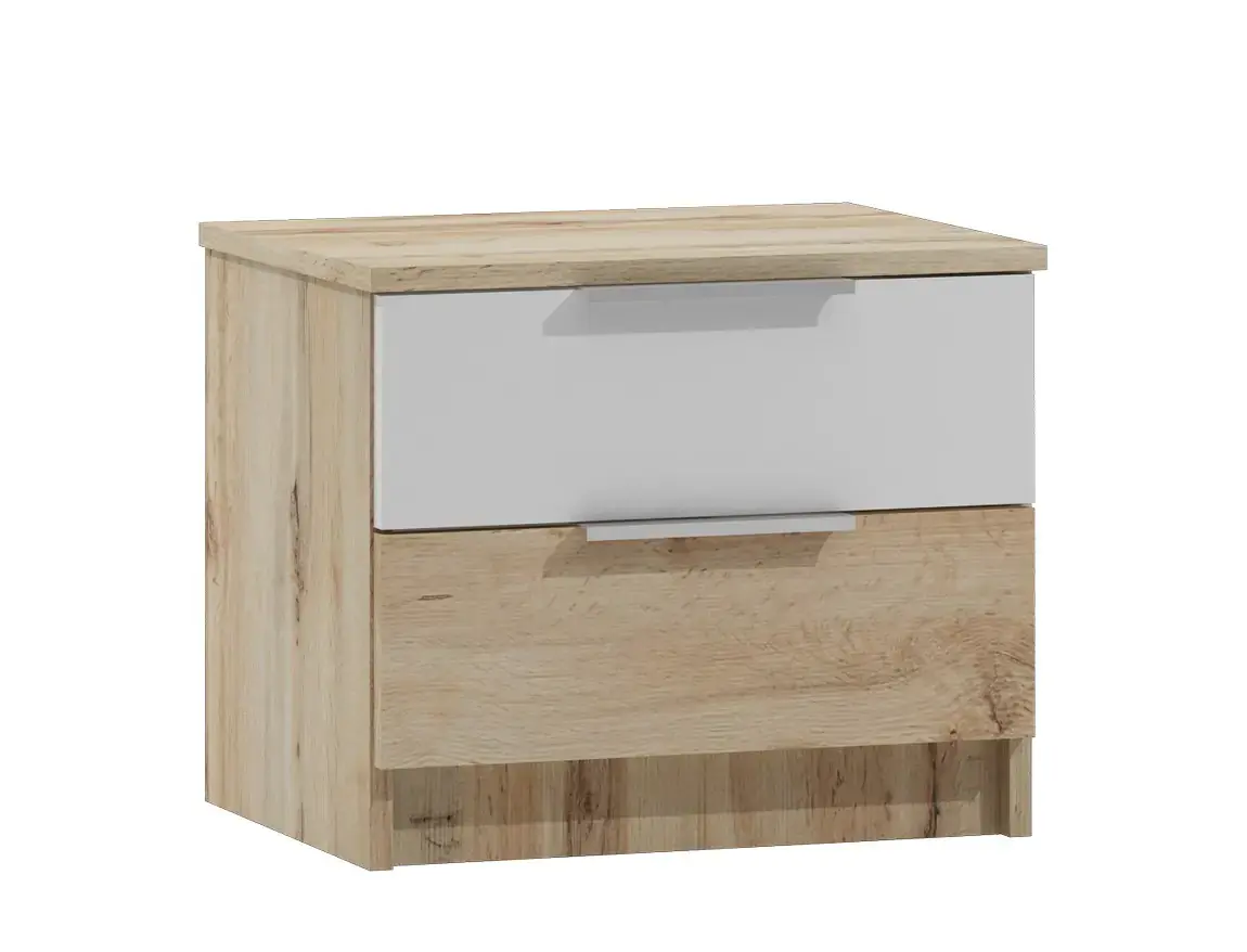 Casarredo Noční stolek 2S VALTURA - dub wotan/bílá