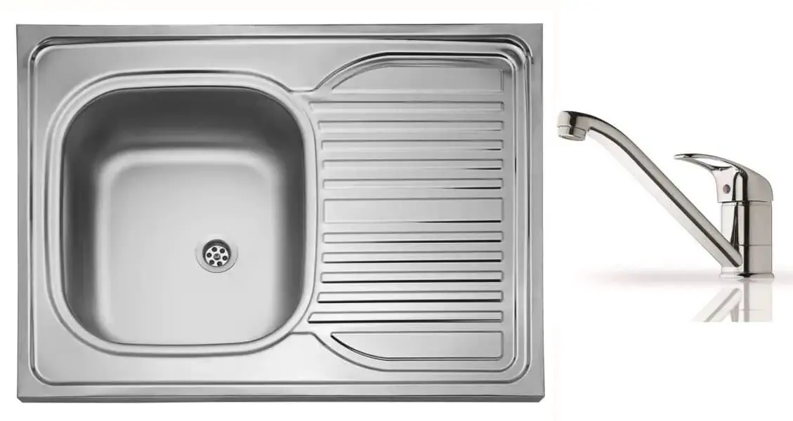 Casarredo Celoplošný dřez s BATERIÍ D8-CPL nástavný Eco (set)