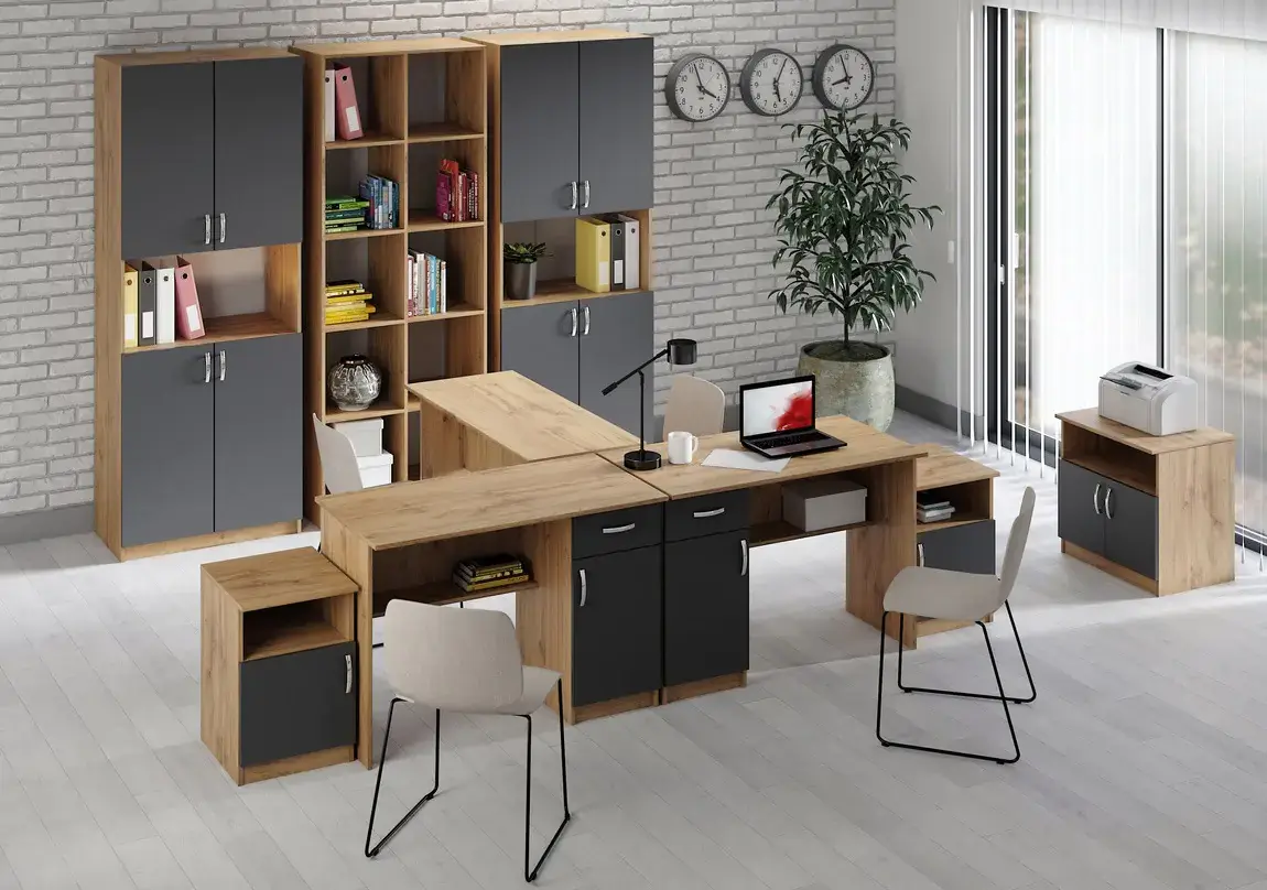 Casarredo Kancelářská sestava OFFICE KIT SET 1 - dub apalačský/šedá